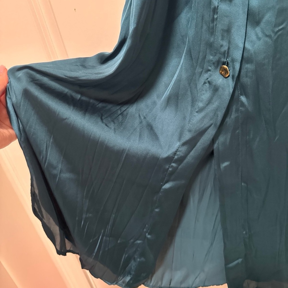 Zara Teal Long Sleeve Dress with Belt - Picture 7 of 7